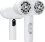 Dual-Head Electric Lint Remover - USB-C Rechargeable, LED Display, 3-Size Honeycomb Mesh(White)