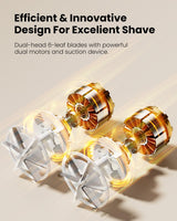 Dual-Head Electric Lint Remover - USB-C Rechargeable, LED Display, 3-Size Honeycomb Mesh(White) - Rear View