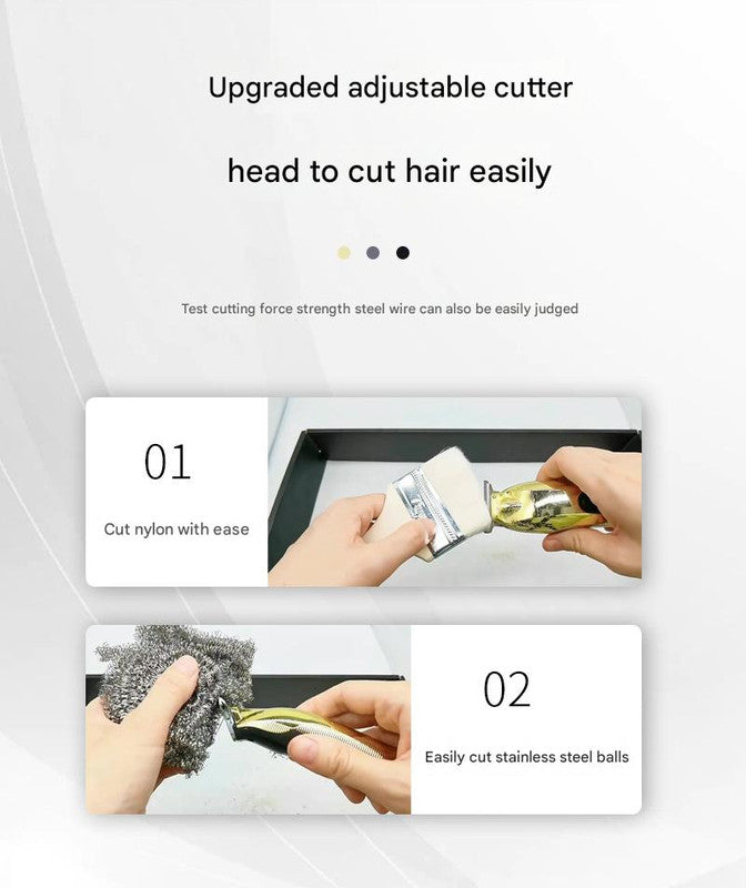 Professional Electric Hair Clipper & Beard Trimmer - USB Rechargeable, LED Display(Gray)