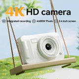 Student HD Digital Camera - 44MP, 8x Zoom, Autofocus, Dual Lens, Type-C Charging (Pink)