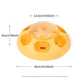 Interactive Pet Slow Feeder & Puzzle Toy - Press to Dispense Food, Improves Digestion(yellow) - Front View