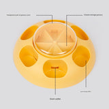 Interactive Pet Slow Feeder & Puzzle Toy - Press to Dispense Food, Improves Digestion(yellow) - Side View