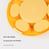 Interactive Pet Slow Feeder & Puzzle Toy - Press to Dispense Food, Improves Digestion(yellow) - Top-Down View