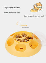 Interactive Pet Slow Feeder & Puzzle Toy - Press to Dispense Food, Improves Digestion(yellow) - Rear View