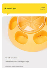 Interactive Pet Slow Feeder & Puzzle Toy - Press to Dispense Food, Improves Digestion(yellow) - Close-Up Angle