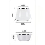 Elevated Pet Feeding Bowl with Stainless Steel Inner - Promotes Healthy Digestion & Reduces Neck Strain(Orange) - Side View