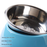 Elevated Pet Feeding Bowl with Stainless Steel Inner - Promotes Healthy Digestion & Reduces Neck Strain(White) - Front View