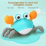 Interactive Crawling Crab Baby Toy with Music, Lights & Obstacle Avoidance(Pink) - Front View