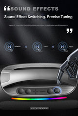 Portable Bluetooth 5.3 Speaker - 60W Powerful Sound, RGB Lights, Multiple Inputs(Blue) - Top-Down View