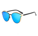 2-pcs Blue Elegant Women's Cat Eye Sunglasses - Anti-Glare, Lightweight Frame