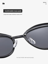 2-pcs Silver Elegant Women's Cat Eye Sunglasses - Anti-Glare, Lightweight Frame