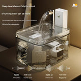 White Wireless Sensor Pet Water Fountain - 1.5L Automatic Filtered Dispenser - Top-Down View