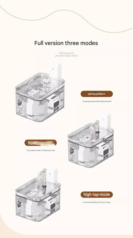 Transparent yellow Wireless Sensor Pet Water Fountain - 1.5L Automatic Filtered Dispenser