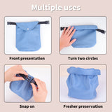 2-pcs Khaki Portable Pet Food Storage Bag - Roll Top Treat Pouch for Travel & Walks - Top-Down View