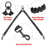 Black Pet Double-Ended Rope + 1.5M Leash - Easy to walk two dogs, tangle-free design - Close-Up Angle