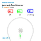 White Automatic Foaming Soap Dispenser - USB Rechargeable, Touchless Infrared Sensor - 45-Degree Angle