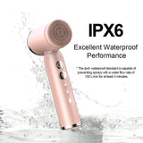 Green 6-in-1 Electric Facial Cleansing Brush Set - Rechargeable & Waterproof - Top-Down View