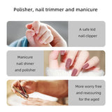 Black Multi-Function Electric Nail File - Built-in Storage Space, LED Light, Quiet Operation - Front View