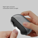 Black Multi-Function Electric Nail File - Built-in Storage Space, LED Light, Quiet Operation - 45-Degree Angle