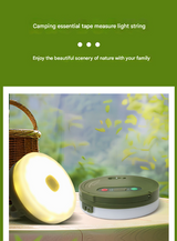 Rechargeable LED Camping Light with 10m Retractable String Light (Warm White) - Front View