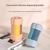 Brown suit Silicone Travel Bottles Set (4 Pack, 60ml) - Leakproof Refillable & Squeezable - Front View