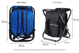 Black Insulated Cooler Backpack Chair - Foldable Stool for Picnics & BBQ - Top-Down View