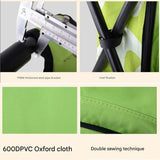 Blue Insulated Cooler Backpack Chair - Foldable Stool for Picnics & BBQ - Close-Up Angle