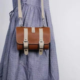 PU Leather Cycling Pouch - Retro Style for Bicycle Handlebars or Saddle - Side View