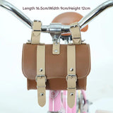 PU Leather Cycling Pouch - Retro Style for Bicycle Handlebars or Saddle - Rear View