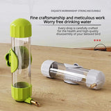 Green Automatic Bird Water Feeder Bottle (200ml) - Leakproof No-Drip Dispenser for Parrots - Side View