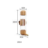 Brown Automatic Bird Water Feeder Bottle (200ml) - Leakproof No-Drip Dispenser for Parrots