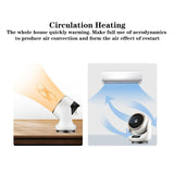 White Desktop Ceramic Heater Fan - All Season Use, Hot & Cold Modes with Remote Control - Top-Down View