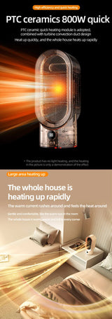 Stay Warm: Portable Electric Ceramic Heater - Quiet, Safe & Efficient for Small Spaces - Low Angle