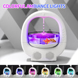 Black 3-in-1 Anti-Gravity Water Drop Humidifier with Bluetooth Speaker & LED Fish Tank Light - Side View
