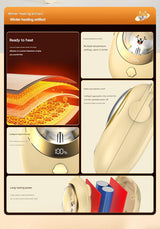 Beige Cute Pet Rechargeable Hand Warmer - Portable USB Electric Pocket Heater - Side View