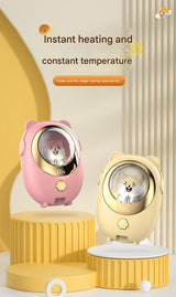Beige Cute Pet Rechargeable Hand Warmer - Portable USB Electric Pocket Heater - Top-Down View