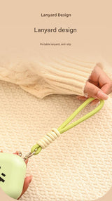 Green Cute Block Hand Warmer - Fast Heating Portable Electric Warmer with Lanyard - 45-Degree Angle