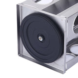 Modern stainless steel square spice revolving rack with 16 (88 ml each) empty glass jars - 45-Degree Angle