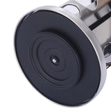 Modern stainless steel round-top rotating spice rack with 16 empty glass jars (88 ml each) - Front View