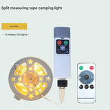(100 lights warm white at 10 meters) Camping tent light kit - rechargeable power bank, spool light string, remote control