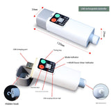 (Rugby 10m 50 lights warm white) Camping tent light kit - rechargeable power supply, spool light string, remote control - Side View