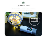 (Rugby 10m 50 lights warm white) Camping tent light kit - rechargeable power supply, spool light string, remote control - Low Angle
