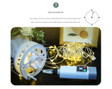 (Rugby 10m 50 lights warm white) Camping tent light kit - rechargeable power supply, spool light string, remote control - Extra Image