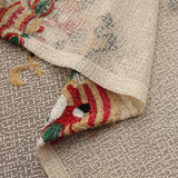 Embroidered Christmas Tablecloth - Embroidered Santa Claus, Reindeer (140*240cm) - Top-Down View