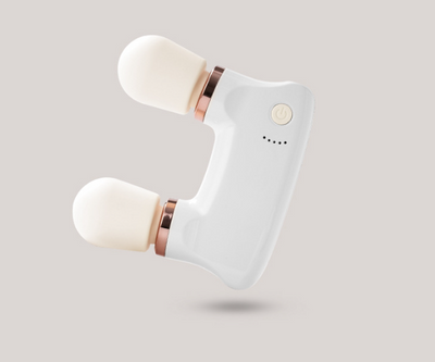 White Portable Dual Head Mini Massager - 5 Modes, Quiet Operation, USB-C Rechargeable
