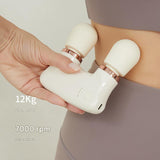 White Portable Dual Head Mini Massager - 5 Modes, Quiet Operation, USB-C Rechargeable - Top-Down View