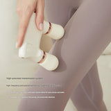 Light yellow Portable Dual Head Mini Massager - 5 Modes, Quiet Operation, USB-C Rechargeable - Top-Down View