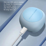 White Cordless Tabletop Crumb Sweeper - USB Rechargeable Mini Vacuum for Desk - Top-Down View