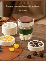 2-in-1 Ice Cube Maker Tumbler - Portable Cup with Integrated Silicone Ice Tray & Lid (1 cup + 1 ice tray) - Close-Up Angle