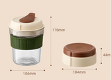2-in-1 Ice Cube Maker Tumbler - Portable Cup with Integrated Silicone Ice Tray & Lid (1 cup + 3 ice tray) - Front View